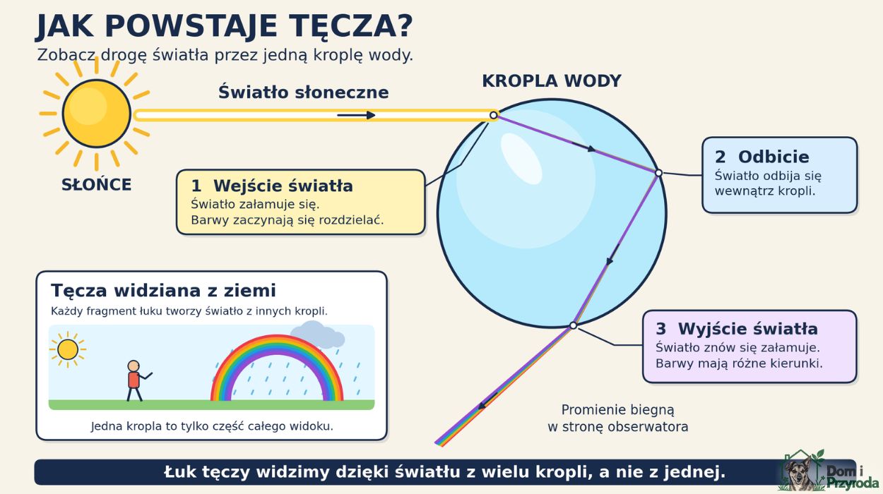 wyjaśnienie jak powstaje tęcza